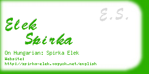 elek spirka business card